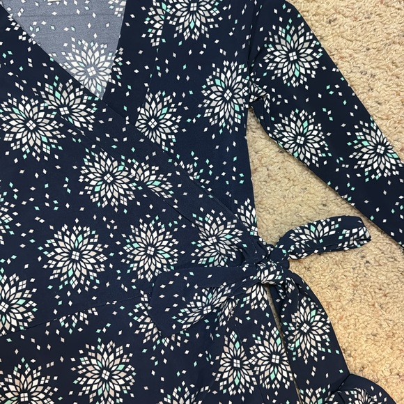 DownEast Navy Wrap Dress XS - Picture 3 of 7